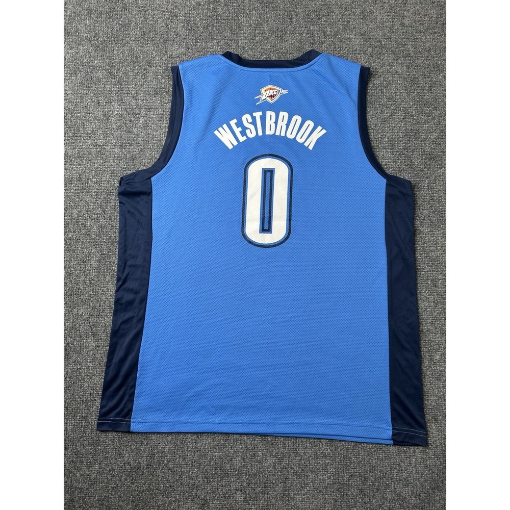 Mens Basketball NBA Oklahoma City Westbrook Blue Jersey, Size XL‎
